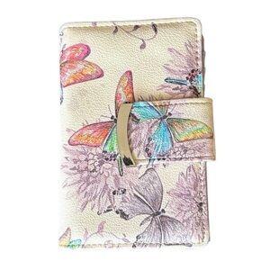 🌸RFID Small Floral/Butterfly Cream Wallet